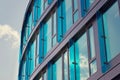 Blue brise soleil sun breakers on modern office glass building Royalty Free Stock Photo