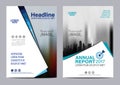 Blue Brochure Annual Report Flyer design template. Royalty Free Stock Photo
