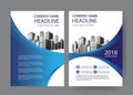 Blue cover book, brochure businrss template