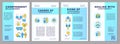 Blue brochure with codependent relationship thin line icons