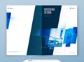 Blue Brochure Cover Template Layout Design. Corporate Business Brochure, Annual Report, Catalog, Magazine, Flyer Mockup Royalty Free Stock Photo