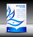 Blue Brochure flyer template,newsletter design, Leaflet template