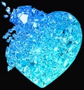 Blue Broken Heart: unrequited love Royalty Free Stock Photo