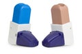 Blue and Brown Asthma Inhalers