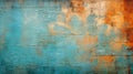 Blue and brown color paint with beautiful brush stroke and rough textured, creativity and grunge concept artistic abstract