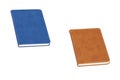 Blue and brown coloured pocket leather daily planners.