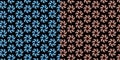 Blue and brown flowers pattern Royalty Free Stock Photo