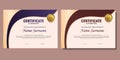 blue and brown gradient certificate template set of 2