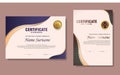 blue brown gradient certificate template set of 2 Royalty Free Stock Photo