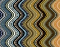 Blue brown green waves lines abstract background, lights, geometries Royalty Free Stock Photo