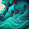 Blue, Brown, and Green Waves - Mesmerizing Background for Creative Projects.