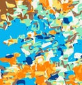 Blue brown orange and green dirty painting background