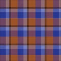 Blue brown plaid tartan pattern checked vector