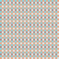 Blue Brown Seamless Small French Checkered Pattern. Little Colorful Fabric Check Pattern Background. Classic Checker Pattern