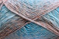 blue and brown warm and cozy yarn ball of alpaca wool Royalty Free Stock Photo