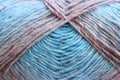 blue and brown warm and cozy yarn ball of alpaca wool Royalty Free Stock Photo