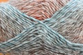 blue and brown warm and cozy yarn ball of alpaca wool Royalty Free Stock Photo
