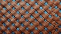 Blue And Brown Wicker Pattern: Intentionally Canvas Style With Infinity Nets