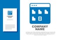 Blue Browser files icon isolated on white background. Logo design template element. Vector Royalty Free Stock Photo
