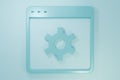 Blue Browser setting icon isolated on blue background. Adjusting, service, maintenance, repair, fixing. Minimalism Royalty Free Stock Photo