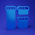 Blue Browser window icon isolated on blue background. Minimalism concept. 3D render illustration Royalty Free Stock Photo