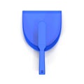 A blue brush and dustpan isolated on white. 3D illustration Royalty Free Stock Photo