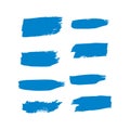 Blue Brushes Isolated. Indigo Ink Creative. Cobalt Stroke Japanese. Navy Paintbrush Abstract. Brushstroke Frame. Watercolor