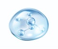 Blue bubble contains collagen molecule vector illustration Royalty Free Stock Photo