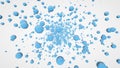 Blue bubble oil on white background. Flying abstract spheres or water blobs or drops. 3d rendering. Soap Bubbles Isolated Royalty Free Stock Photo