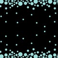 Blue Bubble Polka Dot Pattern On Black Background Royalty Free Stock Photo