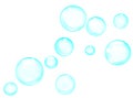 Blue bubbles set on a white background Royalty Free Stock Photo