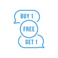 blue buble like buy one get 1 free promo Royalty Free Stock Photo