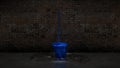 Blue bucket with cleaning mop