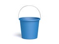 Blue bucket isolated on white background. Plastic.