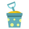 Blue bucket of sand and shovel icon isolated Royalty Free Stock Photo