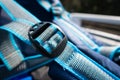 Blue Buckle fastex , length adjusters on bag or backpack strap, fasteners for para cord bracelet. Uttarakhand India
