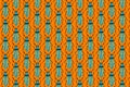 Blue bug pattern on an orange. Insects background Royalty Free Stock Photo