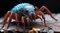 Blue Bug With Red Eyes: A Peter Lippmann Inspired Macro Photography Royalty Free Stock Photo