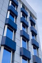 Blue building with balcony Royalty Free Stock Photo
