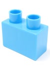 Blue building block on white background Royalty Free Stock Photo