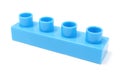 Blue building block on white background Royalty Free Stock Photo