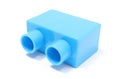 Blue building block on white background Royalty Free Stock Photo