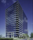 Blue building with clouds Royalty Free Stock Photo