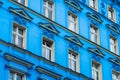 Blue building facade , restored facade in Berlin Royalty Free Stock Photo