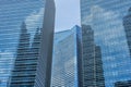 Blue buildings on a blue sky background