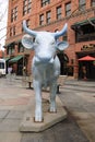 Blue bull art at 16th street mall