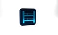 Blue Bunk bed icon isolated on grey background. Blue square button. 3d illustration 3D render Royalty Free Stock Photo