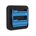 Blue Bunk bed icon isolated on transparent background. Black square button. Royalty Free Stock Photo