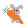 Blue bunny with carrot