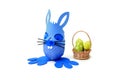 Blue bunny delivery Royalty Free Stock Photo